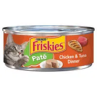 Friskies Pate Cat Food, Chicken & Tuna Dinner, 5.5 Ounce