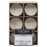 Tuscany Candle Candle, Poured Glass Votives, Unscented, 1 Each