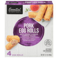 Essential Elements Pork Egg Rolls, with Sweet & Sour Dipping Sauce, 4 Each