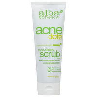 Alba Botanica Acne Dote Maximum Strength Face & Body Scrub, 8 Ounce