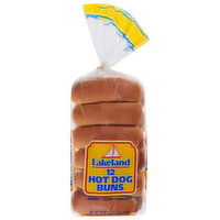 Lakeland Buns, Hot Dog, Jumbo, 12 Each