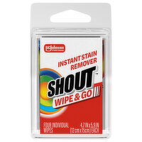 Shout Wipe & Go Instant Stain Remover, 4 Each