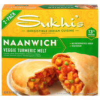 Sukhi's Naanwich, Veggie Turmeric Melt, 2 Pack, 2 Each