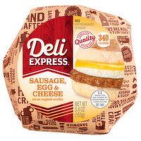 Deli Express Sausage, Egg & Cheese Muffin Sandwich, 5.1 Ounce