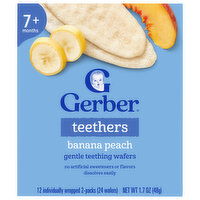 Gerber Teethers Banana Peach Gentle Teething Wafers, 12 Each