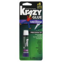 Krazy Glue Super Glue, Color Change, Precision Tip, 0.07 Ounce