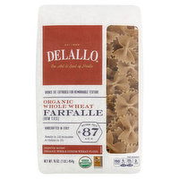 Delallo Farfalle, Organic, Whole Wheat, No. 87 Cut, 16 Ounce