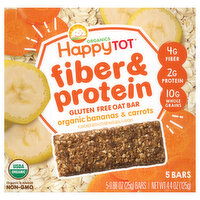 HappyTot Organics Oat Bars, Gluten Free, Organic, Bananas & Carrots, 5 Each