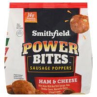 Smithfield Power Bites Sausage Poppers, Ham & Cheese, 12 Ounce