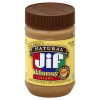 Jif Natural Peanut Butter Spread, Honey, Creamy, 16 Ounce