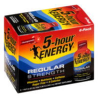 5-Hour Energy Energy Shot, Pomegranate, Regular Strength, 6 Pack, 6 Each