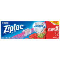 Ziploc Slider Bags, Quart, 20 Each