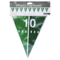 Creative Converting Banner, Plastic Flag, Football Field, 1 Each