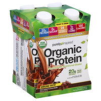 Purely Inspired Nutritional Shake, Plant-Based, Organic Protein, Decadent Chocolate, 4 Each