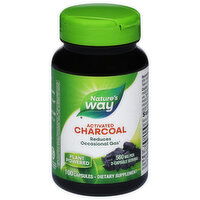 Nature's Way Charcoal, Activated, 560 mg, Capsules, 100 Each