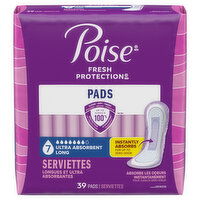 Poise Fresh Protection Ultra Absorbent Long Pads, 39 Each