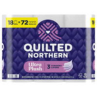 Quilted Northern Ultra Plush Bathroom Tissue, Unscented, Mega Rolls, 3-Ply, 18 Each