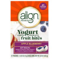 Align Probiotic Fruit Bites, Probiotic, Yogurt Coated, Apple Blueberry Flavored, 21 Each