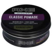 Axe Clean Cut Look Classic Pomade, Styling, Medium Hold/High Shine, 2.64 Ounce