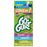 Go-Gurt Yogurt, Cotton Candy and Melon Berry, Fat Free, 8 Each