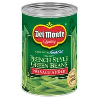 Del Monte Green Beans, No Salt Added, French Style, 14.5 Ounce