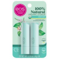 EOS Lip Balm, Organic, Sweet Mint, 100% Natural, 2 Each