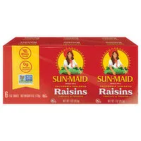 Sun-Maid California Sun-Dried Raisins 6-Pack/1oz Cartons, 6 Each