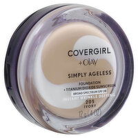 CoverGirl + Olay Simply Ageless Instant Wrinkle Defying, Ivory 205, Broad Spectrum SPF 28, 12 Gram