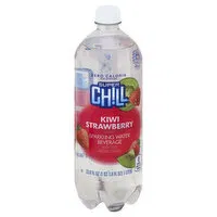 Super Chill Sparkling Water Beverage, Kiwi Strawberry Flavored, 33.8 Ounce