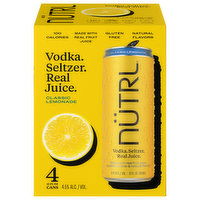 Nutrl Vodka Seltzer, Classic Lemonade, 4 Each