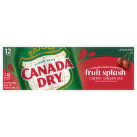 Canada Dry Cherry Ginger Ale, Fruit Splash, 12 Pack, 12 Each