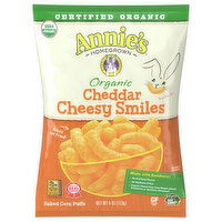 Annie's Corn Puffs, Organic, Baked, Cheddar, 4 Ounce