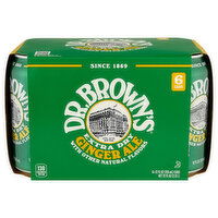 Dr Brown's Soda, Extra Dry Ginger Ale, Caffeine Free, 6 Each