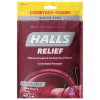 Halls Sugar Free Black Cherry Flavor Cough Drops Economy Pack, 70 Each