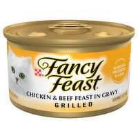 Fancy Feast Cat Food, Gourmet, Chicken & Beef Feast in Gravy, Grilled, 3 Ounce