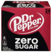 Dr Pepper Soda, Zero Sugar, 24 Pack, 24 Each