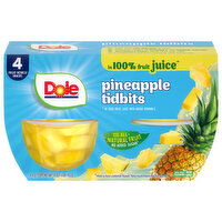 Dole Pineapple Tidbits, in 100% Fruit Juice, 4 Each