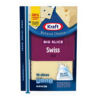 Kraft Cheese, Natural, Swiss, Big Slice, 10 Each