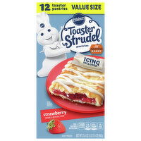Pillsbury Toaster Strudel Strawberry Pastries Value Size, 12 Each