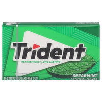 Trident Gum, Sugar Free, Spearmint, 14 Each