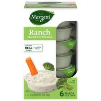 Marzetti Veggie Dip Singles, Ranch, Snack Size, 6 Each