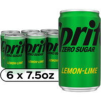 Sprite Sprite Zero Sugar Sugar Lemon Lime Diet Soda Pop Soft Drinks, 6 Each