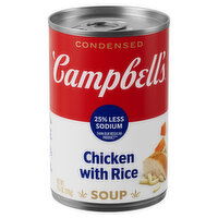 Campbell's® Condensed 25% Less Sodium Chicken with Rice Soup, 10.5 Ounce