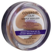 CoverGirl Simply Ageless Instant Wrinkle Defying, Natural Beige 240, Broad Spectrum SPF 28, 12 Gram