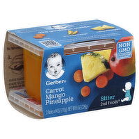 Gerber 2nd Foods Carrot, Mango, Pineapple, Sitter, 2 Packs, 2 Each