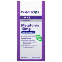 Natrol Sleep Melatonin, Advanced, 10 mg, Tablets, 60 Each