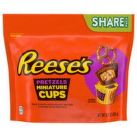 Reese's Miniature Cups, Milk Chocolate & Peanut Butter, Pretzels, Share Pack, 9.9 Ounce