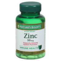 Nature's Bounty Zinc, Immune Health, 50 mg, Tablets, 200 Each