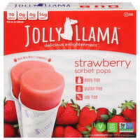 Jolly Llama Sorbet Pops, Strawberry, 4 Each