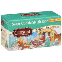 Celestial Seasonings Herbal Tea, Caffeine Free, Holiday Tea, Sugar Cookie Sleigh Ride, Bags, 18 Each